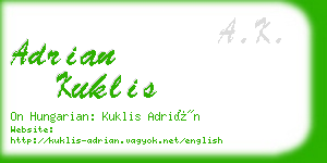 adrian kuklis business card